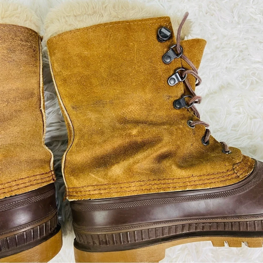 SORAL brown leather suede waterproof wool fleece lined winter men’s boots SZ 9